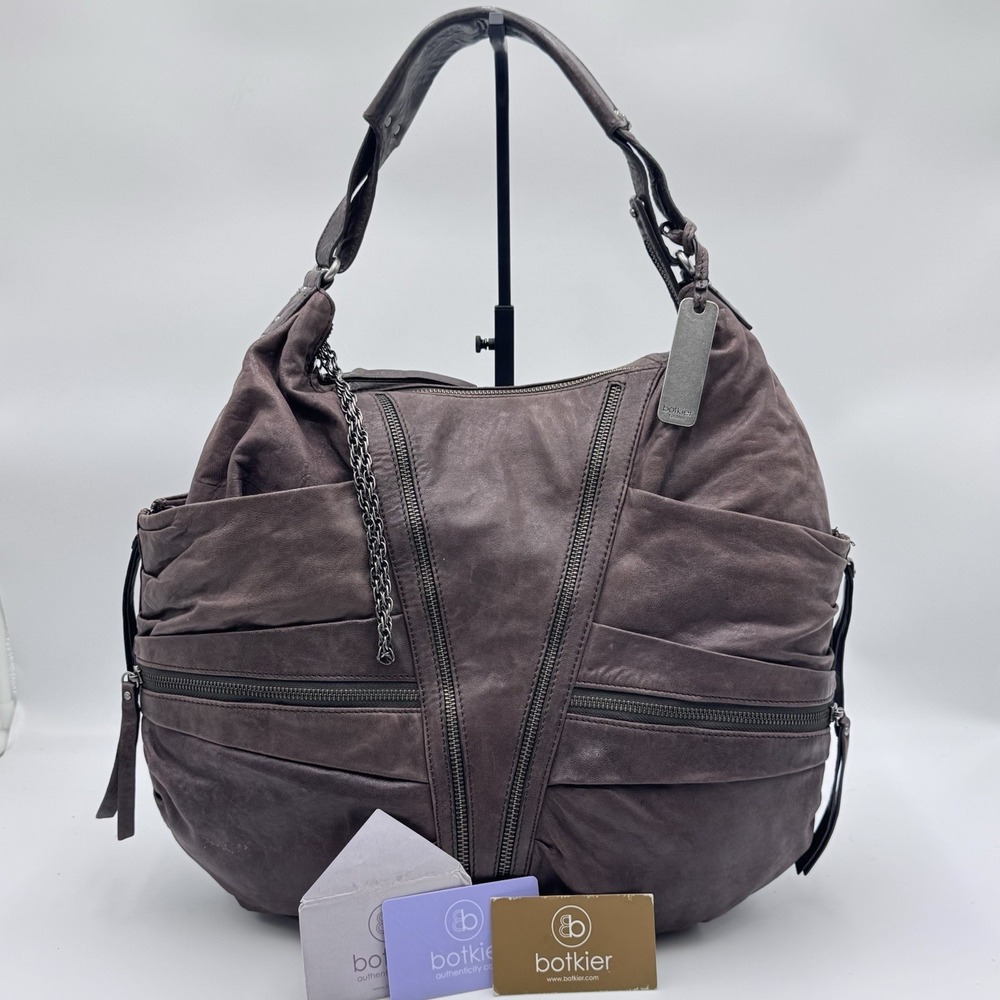 Botkier Hobo Bag Women‎ Large Brown Distressed Sydney Leather Slouchy Hobo Purse